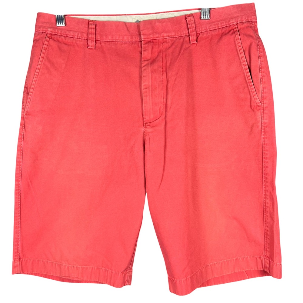 J.Crew Chino Shorts Mens 33 Coral Red Cotton Preppy Summer Casual 9 Inch Inseam